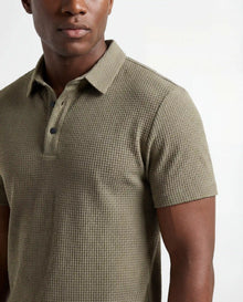 T-Shirt für Herren mit halber Knopfleiste und Polokragen in Beige