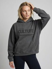 Unisex Hoodie in kurzer Länge mit Druckmuster in Grau