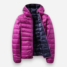 Wendbare Übergangsjacke für Damen mit Kapuze in Violett