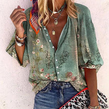 Emilia | Fließende Boho-Bluse in Grün
