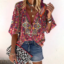 Emilia | Fließende Boho-Bluse in Rot