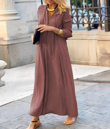 Isabella | Fließendes Maxikleid für Herbsthochzeitsgäste in Rosa