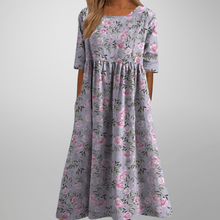 Gail™ - Entspanntes Floral-Midi-Kleid in Staubiges Flieder