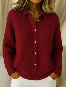 Nele | Gemütliche Damen Strickjacke für den Alltag in Rot