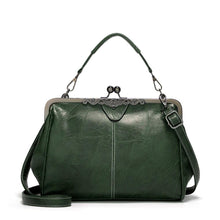 Vintage Kuss-Schloss Handtasche in Grün