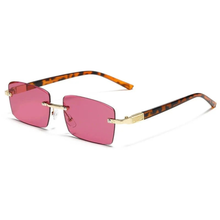 Hazel | Herren Sonnenbrille Randlos Retro Leicht in Rosa-Tönung