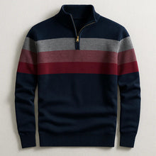 Henry | Herren Baumwoll Pullover mit Reißverschluss in Marineblau