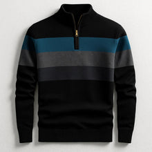 Henry | Herren Baumwoll Pullover mit Reißverschluss in Schwarz