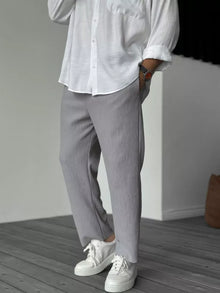 Leon | Herren Elegante Hose für Business und Alltag in Grau