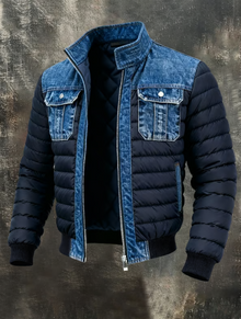 Oskar | Herren Gesteppte Hybridjacke für Herbst in Blau