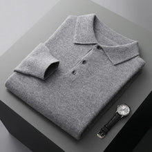 Emil | Herren Kaschmir Business Pullover Polostil in Grau