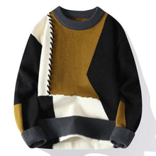 Ben | Herren Kunstvoller Patchwork Pullover für Herbst in Schwarz 2