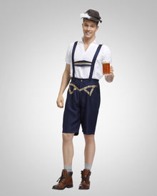 Samuel | Herren Kurze Lederhose zum Oktoberfest in Blau
