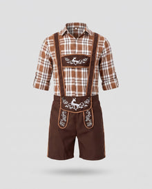 Samuel | Herren Lederhose Oktoberfest im Trachtenstil in Braun
