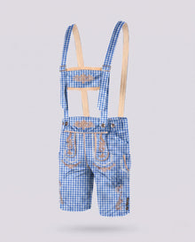 Simon | Herren Lederhose zum Oktoberfest mit Stickerei in Blau