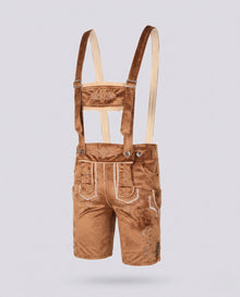 Simon | Herren Lederhose zum Oktoberfest mit Stickerei in Khaki