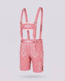 Simon | Herren Lederhose zum Oktoberfest mit Stickerei in Rosa