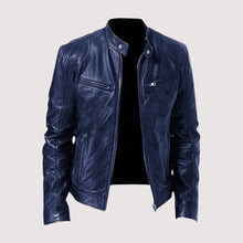Fabian | Herren Lederjacke elegant für den Herbst in Dunkelblau