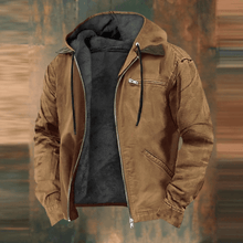 Lukas | Herren Lederjacke im Urban-Stil mit Kapuze in Braun