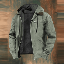 Lukas | Herren Lederjacke im Urban-Stil mit Kapuze in Grün