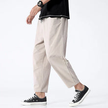 Paul | Herren Leinenhose Cropped im modernen Stil in Khaki