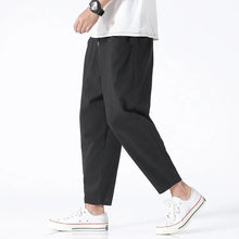 Paul | Herren Leinenhose Cropped im modernen Stil in Schwarz