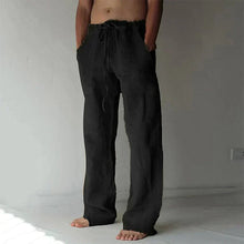 Moritz | Herren Lockere Baumwollhose im Strandlook in Schwarz