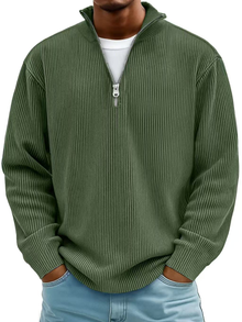 Paul | Herren Pullover im modernen Schnitt für Herbst in Olivgrün