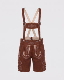 Leon | Herren Rustikale Lederhose für Oktoberfest in Khaki