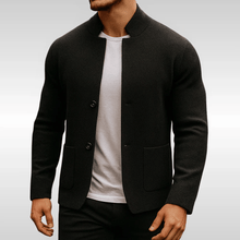 Max | Herren Strukturierte Strickjacke im Herbst in Schwarz