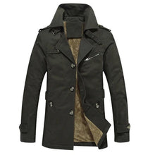 Fabian | Herren Trench-Jacke gepolstert klassischer Schnitt in Grün