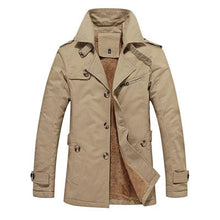 Fabian | Herren Trench-Jacke gepolstert klassischer Schnitt in Khaki