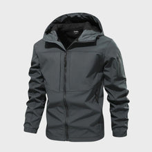Theo | Herren Wasserdichte Softshelljacke für den Herbst in Grau