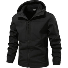 Theo | Herren Wasserdichte Softshelljacke für den Herbst in Schwarz