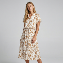 Helga – Stilvolles bedrucktes Sommerkleid für Damen in Braun