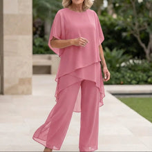 Kizia™ - Drapiertes Oberteil mit Palazzo-Hose in Rosa