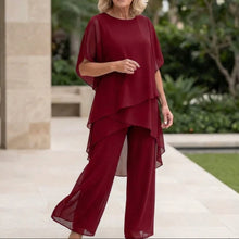 Kizia™ - Drapiertes Oberteil mit Palazzo-Hose in Rot
