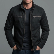 Sommerfeld | Vintage Baumwolljacke mit Reißverschluss in Schwarz