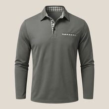 Hugo™ – Langarm-Poloshirt, Dezente Eleganz für den Winter in Gris
