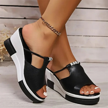 Ilse | Damen Komfort Sandalen Mit Keilabsatz in Schwarz