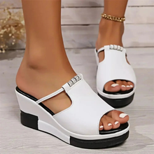 Ilse | Damen Komfort Sandalen Mit Keilabsatz in Weiß