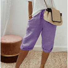 Klaudia | Damen Leinen Shorts Locker – Leinenshorts Wide Leg für Strand & Sommer 2026 in Lila