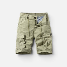Herren Cargo Shorts mit Taschen und elastischem Bund in Khaki