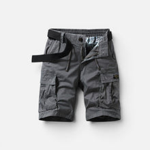 Herren Cargo Shorts mit Taschen und elastischem Bund in Grau