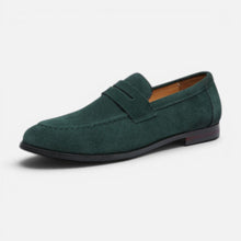 Penny Suede Old Money Loafer für Herren lässiger Stil in Grün