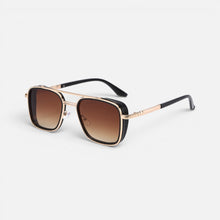 Sonnenbrille Eckig Metall Gestell Verlaufsgläser in Braun