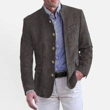 Herren Stehkragenjacke aus glattem Webstoff in Grau