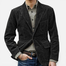 Cordjacke Herren im modernen Slim-Fit Stil in Schwarz