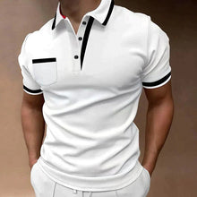 Herren Sommer Kurzarm Slim Fit Poloshirt in Weiß