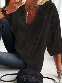 Loy™ - Luftige Sitrough-Bluse in Schwarz